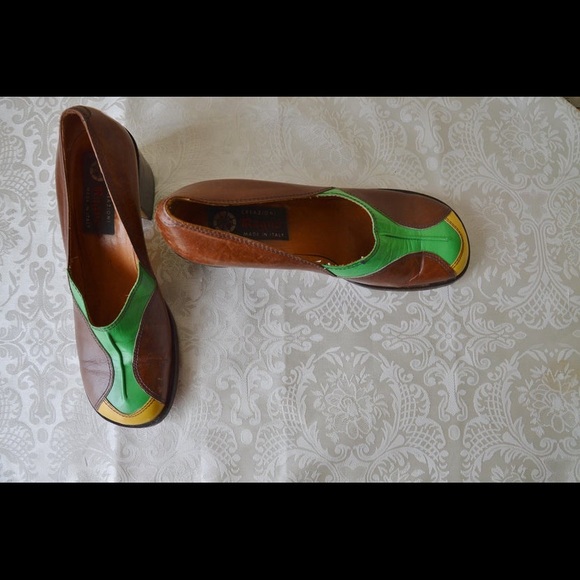 Vintage 70’s Italian Leather Healed Loafer - Picture 4 of 6